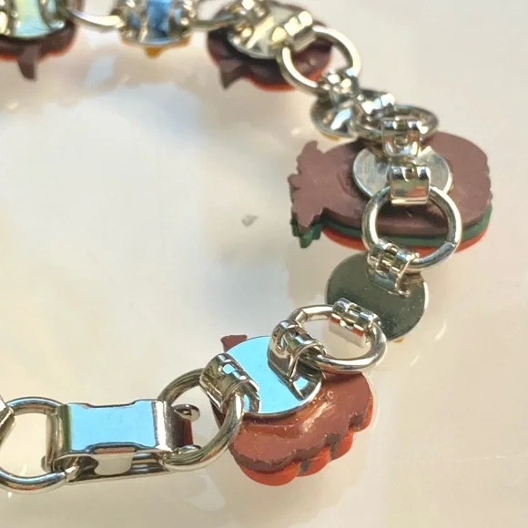 🚫SOLD OUT🚫Halloween Pumpkin & Moon Charm Bracelet - Spooky Season Jewelry - Picture 5 of 6